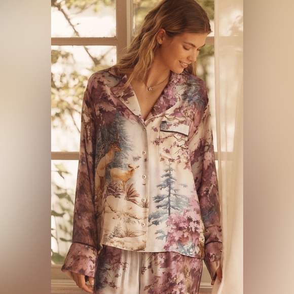 Anthropologie Other - Matching Set-Silky Oversized Pajama Shirt & Pants Anthropologie In: Lavendar